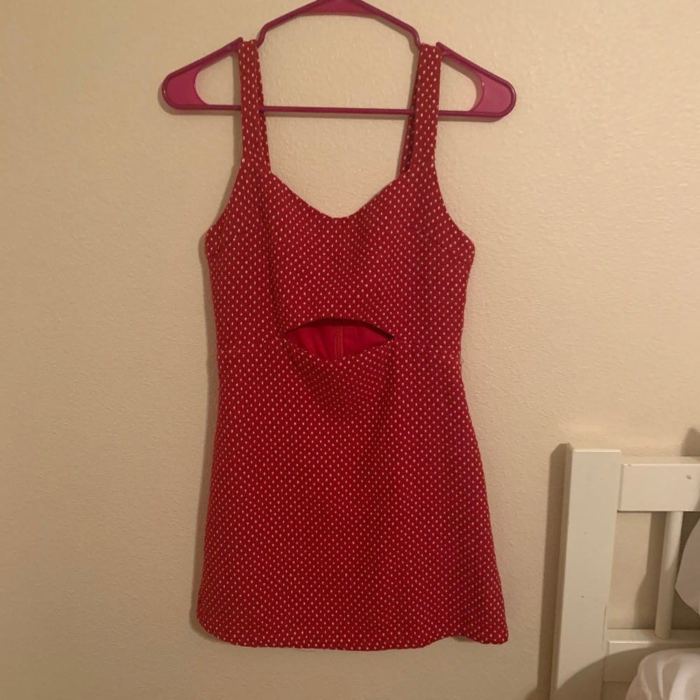 Red Dress with White Polka Dots